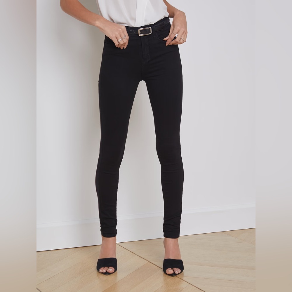 L’AGENCE Women’s Marguerite Skinny High Rise Jeans Black Noir EUC Size 30